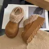 Botas de Nieve Gruesas Forradas de Borrego Peludo Engrosadas para Mujer 2026 Invierno Nuevas Slip-on Versátiles Birkenstock Zapatos Cálidos de Algodón