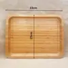 Bandeja de Bambu e Madeira com Alça Quadrada Prato de Jantar Doméstico Conjunto de Chá de Madeira Maciça Copo de Água Estilo Japonês Bandeja de Bambu e Madeira Adereços