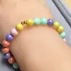 Amazon Más Vendido Pulsera de Caramelo de Bola Colorida para Niños Pulsera de Abalorios Coloridos Acrílicos Hecha a Mano Joyería Natural