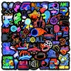 50 Pegatinas de Graffiti de Deportes de Pelota Neón para Taza de Agua, Maleta Impermeable, Tableta, Casco, Cuaderno