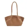 Bolsa feminina de luxo leve, estilo beijada pelo sol, tecido escovado, bolsa tote em formato de bolinho, nova coleção de inverno 2025 feminina, bolsa de mão, bolsa de ombro, bolsa transversal