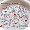 Uñas K9 con borde invertido y base plana, diseño de diamantes, tamaño pequeño, ligero, lujoso, con corte Huazi, decoración de diamantes.