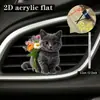 Lindo Clip de Perfume para Ventilación de Coche de Gato Gatito Acrílico Decoración de Coche Accesorio de Interior Adorno de Fragancia