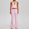 Nuevo traje deportivo casual estilo europeo y americano para mujer, sujetador deportivo de tiras halter ajustables, conjunto de yoga con microcampana que levanta los glúteos