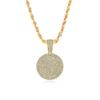 Colar Pingente Bolo Redondo Diamante Completo Ouro Zircônia Micro-cravada Hip-hop Europeu e Americano Comércio Exterior Amazon Mais Vendido Atacado Maré