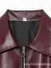 Venta al por mayor ropa de mujer transfronteriza europea y americana nueva chaqueta de cuero estilo biker otoño e invierno, abrigo de cuero de manga larga suelto moderno con cuello de solapa