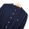 Camisa de Punto con Cuello Polo Solapa Elegante Color Sólido Lana Abrigo Primavera y Otoño Nuevo Suéter Fino de Mujer Cárdigan
