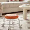 Banqueta pequena com roda universal banqueta redonda móvel para casa artefato para levar crianças sala de estar infantil mesa de centro rodízios de placa de rejunte banqueta baixa