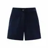 En Stock Otoño 2026 Nuevo Estilo Coreano Dongdaemun Zhao Lusi Shorts Rectos de Pana Adelgazantes de Cintura Alta