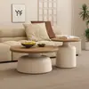 Mesa de centro estilo creme para sala de estar, apartamento pequeno, simples, rede vermelha, ferro, redonda, martini, mesa de centro para casa de família