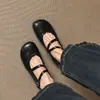 Sapatos femininos baixos estilo francês, novo modelo outono 2026, bico redondo, salto grosso de 2cm, corte baixo, sapatos Mary Jane versáteis