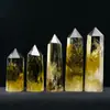 Cristal Natural Citrino Brasileño Prisma Hexagonal de Punta Única Piedra Cruda Cristal Pulido Piedra de Energía Columna de Cristal Adorno