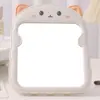 Orejas de Oso de Dibujos Animados Espejo de Maquillaje Simple Estudiante Plegable Borde Espejo de Maquillaje de Escritorio Escritorio Portátil Impreso a Color Espejo de Princesa