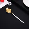 Juego de Cubiertos de Acero Inoxidable 410 Personalizado, Mango Plano, Vajilla Portuguesa, Cuchillo para Filete Occidental, Tenedor y Cuchara para Postre y Ensalada