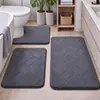 Juego de Dos Piezas con Relieve al por Mayor Color Sólido Tapete de Piso Tapete para Pies Juego de Dos Piezas para Inodoro Alfombra Absorbente de Agua Antideslizante para Baño Tapete de Baño