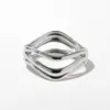 Pulsera Popular Transfronteriza de Metal Brillante con Forma de Ola Estilo Minimalista Europeo y Americano Pulsera Abierta Irregular Fábrica de Joyería para Mujer