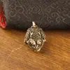 Colgante de campana vintage de latón puro, campana Vajra estilo Tíbet, campana con carácter de fortuna, campana de cobre, colección de campanas de mano, artículo decorativo pequeño