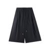 Calça Cropped Feminina Evertrue de Algodão e Linho com Cadarço Outono Novo Estilo Coreano Solta de Perna Larga Casual 63985