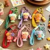 Chaveiro de Cartoon Cabeça Explosiva de Feijão de Leite Preenchido com Óleo Cabelo Cacheado Pessoa Estrela Decoração de Bolsa de Menina Pequeno Presente Ornamento Pingente