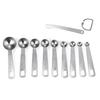 Cuchara medidora de acero inoxidable nueva para cocina, disponible al por mayor, cuchara para condimentar, cuchara medidora, 10 piezas, adecuada para herramientas de cocina para hornear