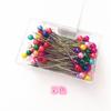 Aguja de posicionamiento de color 100 en caja, alfiler, aguja de perla, aguja fija perlada de sastre, venta al por mayor