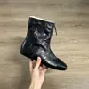 Botas Curtas Retrô com Bico Redondo e Forro de Lã, Uso Duplo, Novo Modelo 2026, Zíper Frontal, Botas Martin Estilo Britânico, Botas Finas Planas Versáteis