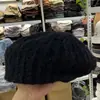 Boina de Lã Quente para Outono e Inverno para Mulheres com Cabeça Grande, Chapéu de Lã Liso, Boina Estilo Pintor Chanel, Faz o Rosto Parecer Menor