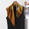 Pañuelo Cuadrado de Algodón Estilo Pintura al Óleo con Estampado de Arte Vintage, Pañuelo de Seda Decorativo Suave y Versátil, Nuevo Pañuelo de Cuello de Moda para Mujer