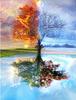Pintura de diamantes 5D de Amazon, con diseño de atardecer, luna, planta, árbol y paisaje, pintura decorativa DIY, fabricantes, venta al por mayor, superventas