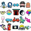 Charms de tamanco inspirados em dopamina para o verão, acessórios de sapato DIY de praia da moda, fivelas decorativas de borracha macia em PVC, para vendas transfronteiriças