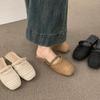 Pantuflas de media punta tejidas transpirables para mujer para usar en verano sin cansar los pies, sandalias planas slip-on para estar en casa