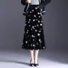 Nova saia estampada de cintura alta para mulheres, nova moda outono 2026, elegante e modeladora, saia midi sereia, moderna