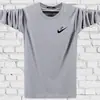 Camiseta de Manga Larga para Hombre de Otoño de Edad Media Cuello Redondo Holgada Talla Extra Grande Ropa de Otoño Camisa Básica para Hombres Gordos