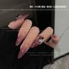 Novo Estilo Rosa Seco Pilha Diamante Joias Celebridade da Internet Manicure Diamante Super Brilhante Coração Torto Unha Finalizada Hacha Ângulo Reto Decoração de Unha