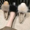Zapatos Peludos Versátiles para Mujer, Nuevo Estilo Invierno 2026, Mocasines Planos sin Cordones con Forro de Felpa Añadido para Uso en Exteriores