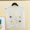 Chaleco de punto para mujer, nuevo estilo primavera y otoño, cárdigan japonés de capas de moda, chaleco de punto corto holgado para usar por fuera