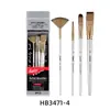 Conjunto de Pincéis de Nylon Transfronteiriço Combinação Pintura Artística Caneta Aquarela Pincel para Tinta Acrílica Pincel Leque para Pintura a Óleo