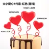 Decoração de Bolo para Assar no Dia dos Namorados Pó para Decorar Amor 4 Peças Mesa de Sobremesas de Festa Decoração de Bolo de Aniversário Plug-in