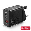 Carregador de Celular LED Luminoso USB 2PD Tipo-c Multi-porta Regulamentos dos EUA Regulamentos Europeus Regulamentos Britânicos Cabeça de Carregamento de Viagem