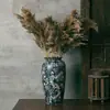 Vaso de Cerâmica Artístico Estilo Chinês Retro Novo de Jingdezhen para Flores Frescas e Secas, Ornamento de Decoração de Mesa para Hotel e Pousada