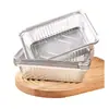 Caja de Almuerzo Rectangular de Papel de Aluminio Caja Desechable de Lata Papel de Aluminio Caja para Freidora de Aire Para Llevar Arroz Horneado Pescado a la Parrilla Empaque Resistente a Altas Temperaturas del Horno