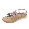2026 Novas Pantufas Femininas Versáteis Color Block com Laço Moda Plus Size Sandálias de Pantufa com Strass Amazon Transfronteiriças