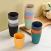 Taza de Paja de Trigo Más Vendida Transfronteriza, Taza Simple con Patrón Digital para el Hogar, Taza de Plástico Grande para el Hogar, Taza para Cepillarse los Dientes para Dormitorio