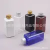Frasco quadrado de plástico de 150ML com tampa de alumínio para shampoo, frasco de 150ML para óleo essencial e frasco de 150ML para removedor de maquiagem
