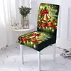 Fundas de silla navideñas para uso doméstico de fabricante transfronterizo, fundas de silla de comedor a prueba de polvo con estampados europeos y americanos, decoración de ambiente festivo Fundas de silla navideñas