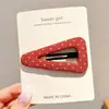 Presilha de Cabelo de Alto Padrão Coreana para Mulheres Presilha de Lã Estilo Retrô Outono Inverno Presilha para Franja Presilha Fofa de Coração Acessórios de Cabelo Adorno de Cabeça