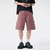 Pantalones Cortos Casuales Sueltos de Trabajo de Alta Gama, Pesados, Lavados, Estilo Americano, High Street, Multibolsillos para Hombre, Largo hasta la Rodilla