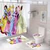 Cortina de Ducha Impermeable y Antimoho de Poliéster con Estampado Digital de la Popular Serie Animada Dsn Transfronteriza Juego de Cuatro Piezas Fabricante