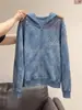 Sudadera con capucha y diseño de estrella bordada desgastada, marca americana de moda cleanfit para mujeres y hombres, chaqueta cárdigan con capucha de diseño nicho, moderna