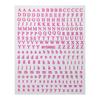 Venda Quente no Exterior Adesivos de Nail Art de Letras 12 Cores Letras em Inglês Maiúsculas e Minúsculas Decoração de Unhas Fluorescente Adesivos de Nail Art DIY